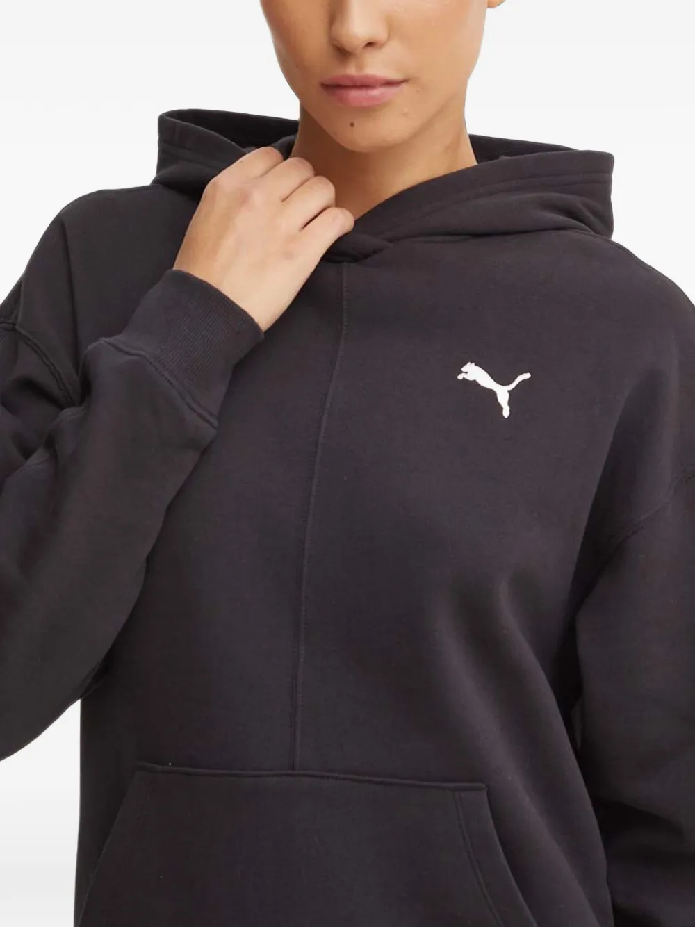 PUMA Hoodie met geborduurd logo Zwart