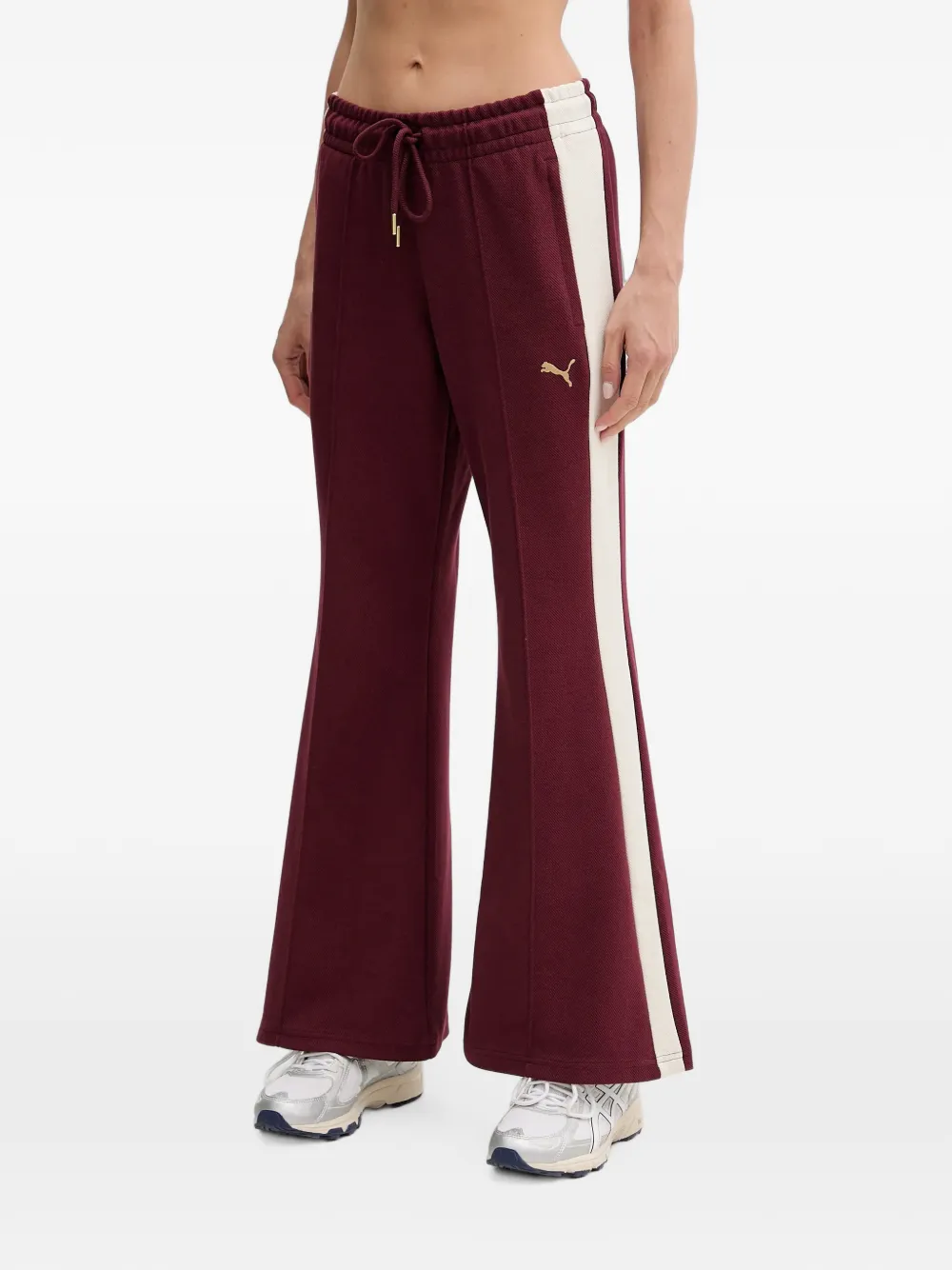Puma Side-stripe Flared Track Pants In Red