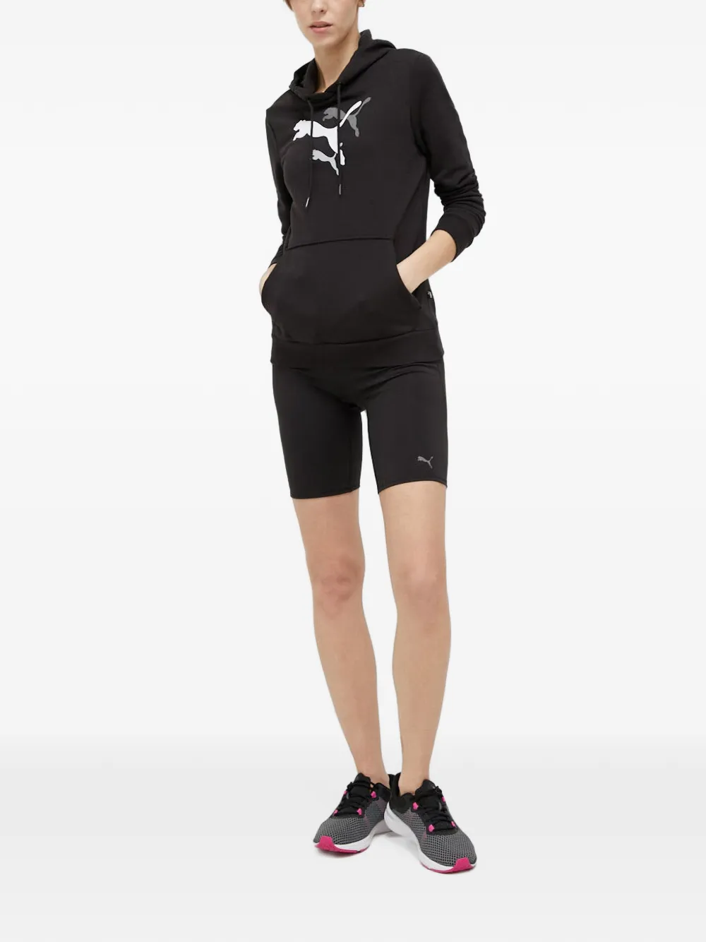 PUMA Hoodie met logoprint Zwart