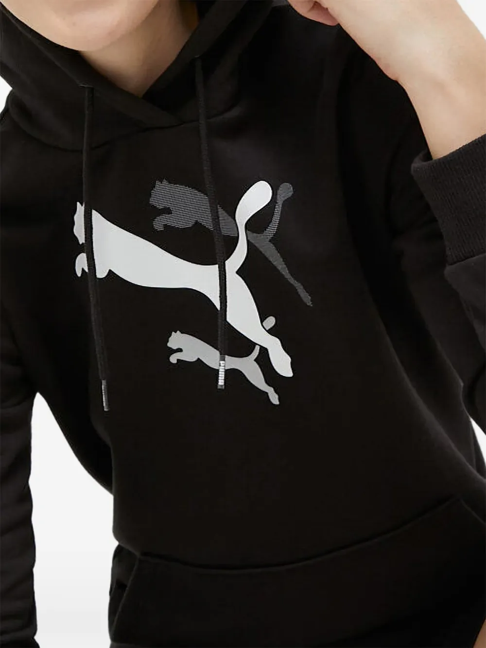PUMA Hoodie met logoprint Zwart