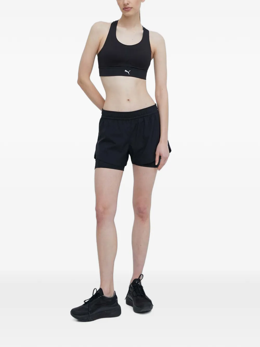 PUMA PWRbreathe Run racerback bh met geperforeerde details Zwart