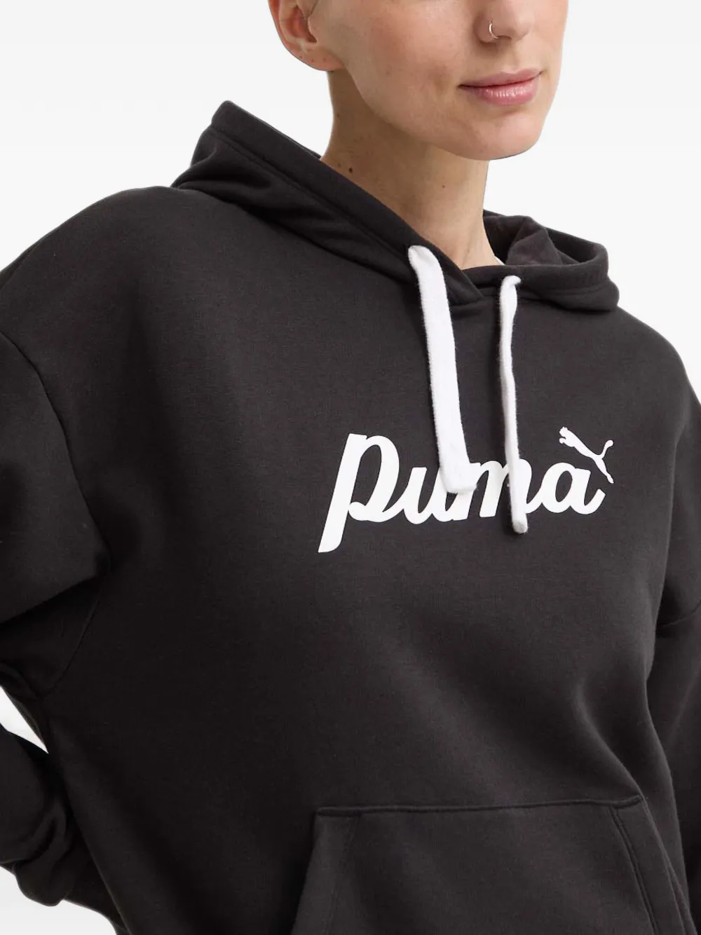 PUMA ESS+ Script hoodie Zwart