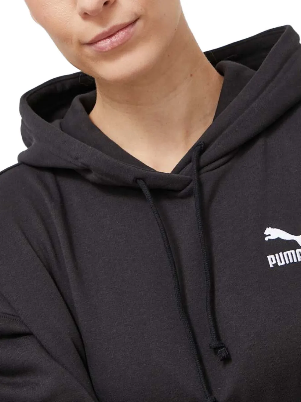 PUMA Hoodie met geborduurd logo Zwart