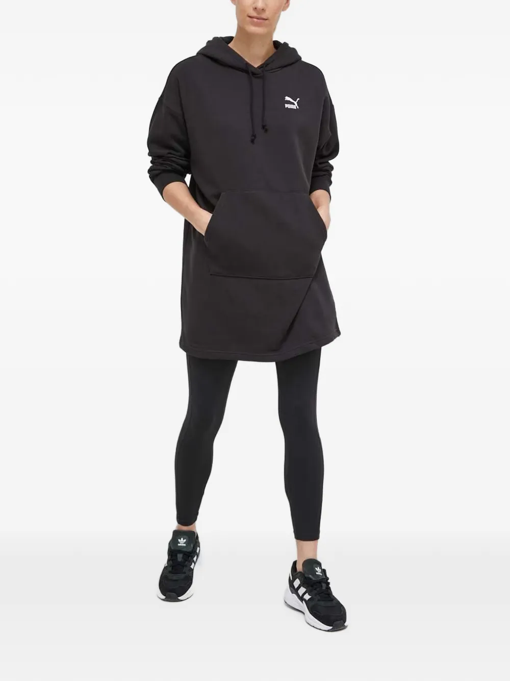 PUMA Hoodie met geborduurd logo Zwart