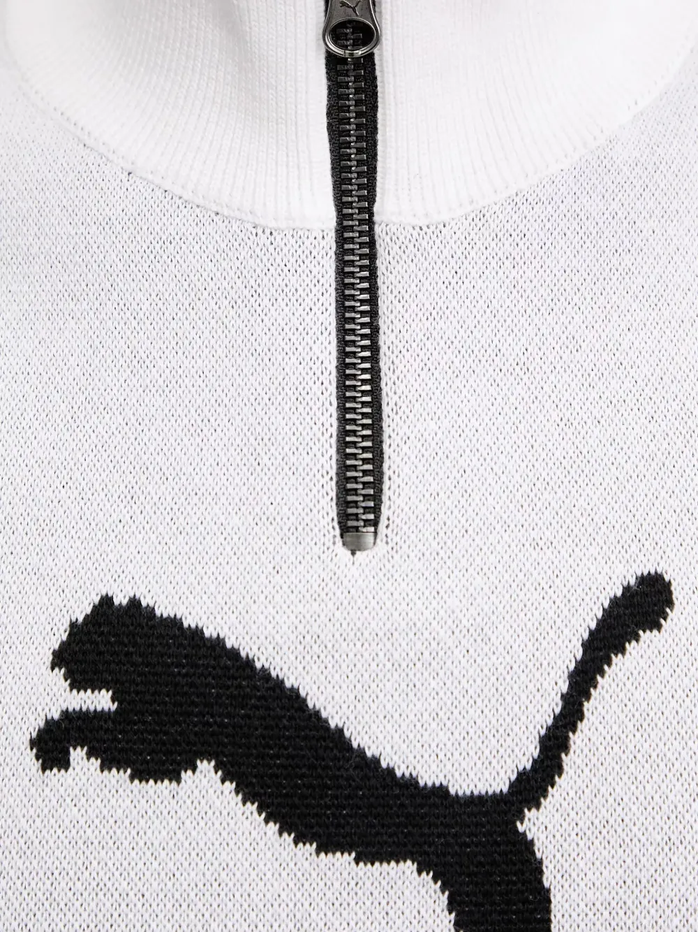 PUMA Tanktop met logo-intarsia en kwartrits Wit