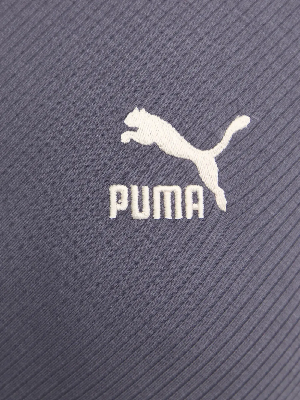 PUMA Ribgebreide mini-jurk met lange mouwen Grijs