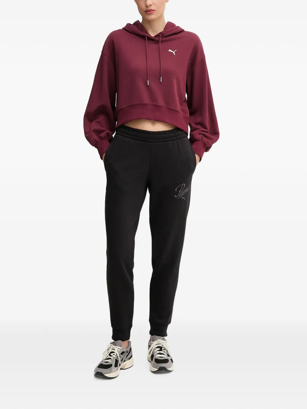 PUMA Hoodie met geborduurd logo Rood