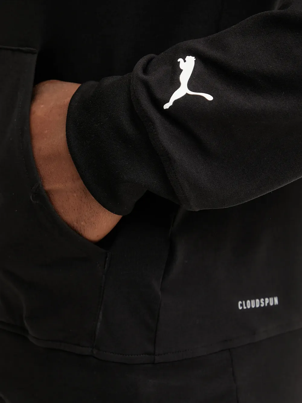 PUMA Cloudspun hoodie met logo-print Zwart