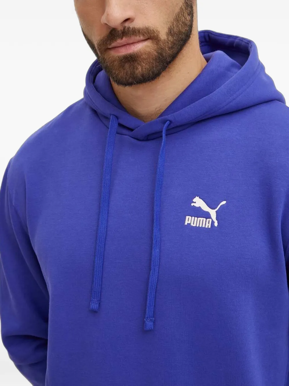 PUMA Classics logo-print drawstring hoodie Paars