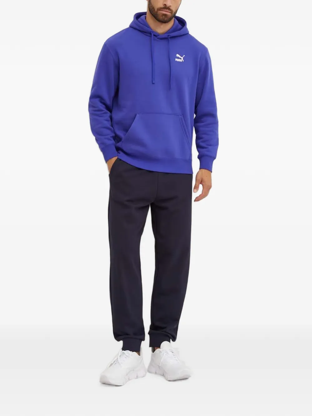 PUMA Classics logo-print drawstring hoodie Paars