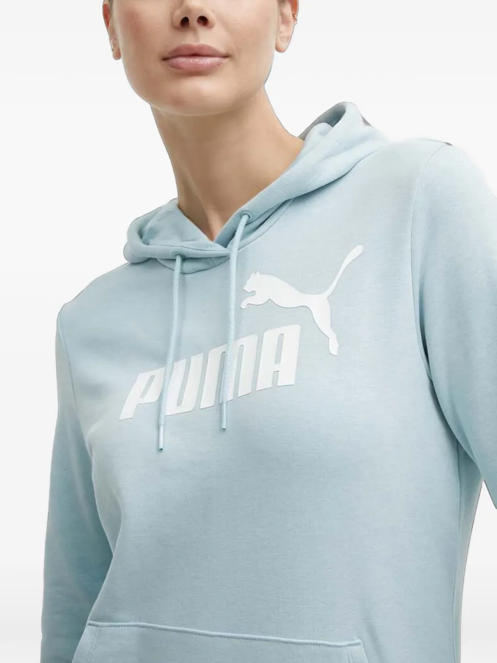 PUMA Hoodie met logoprint en trekkoord Blauw