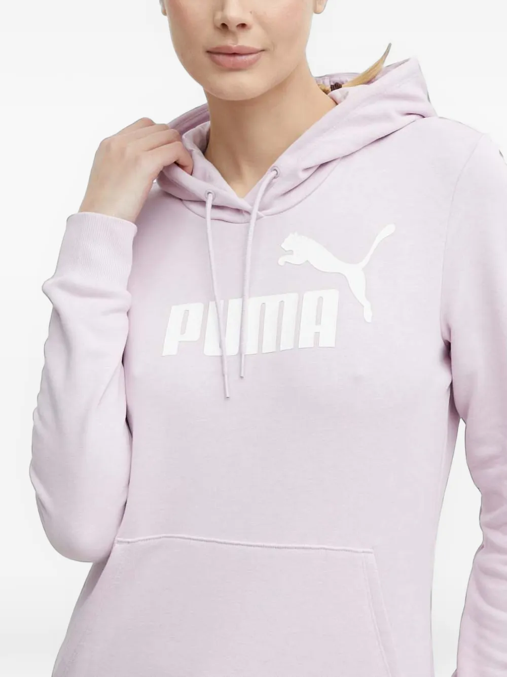 PUMA Hoodie met logoprint Paars