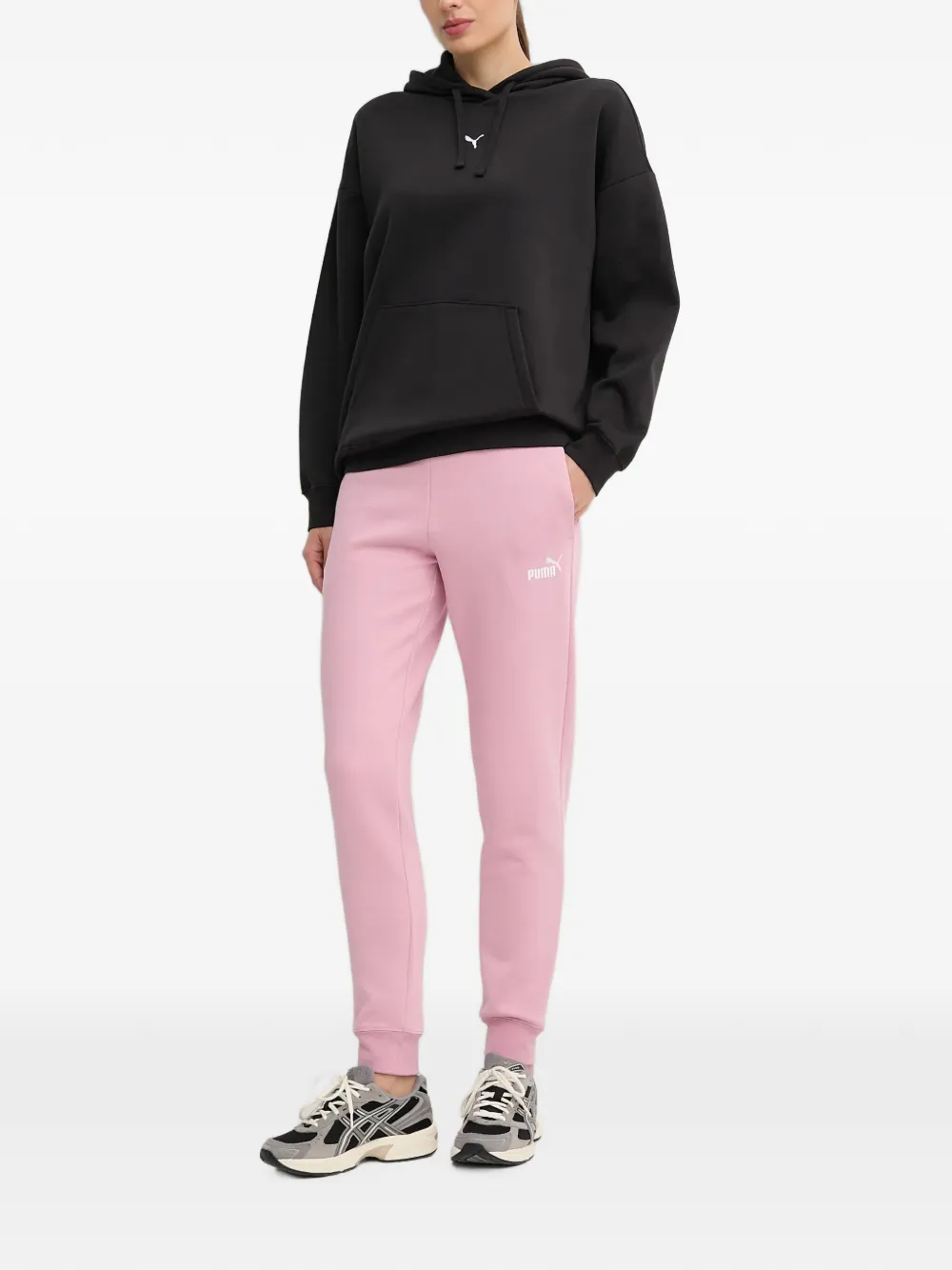 PUMA Hoodie met geborduurd logo Zwart