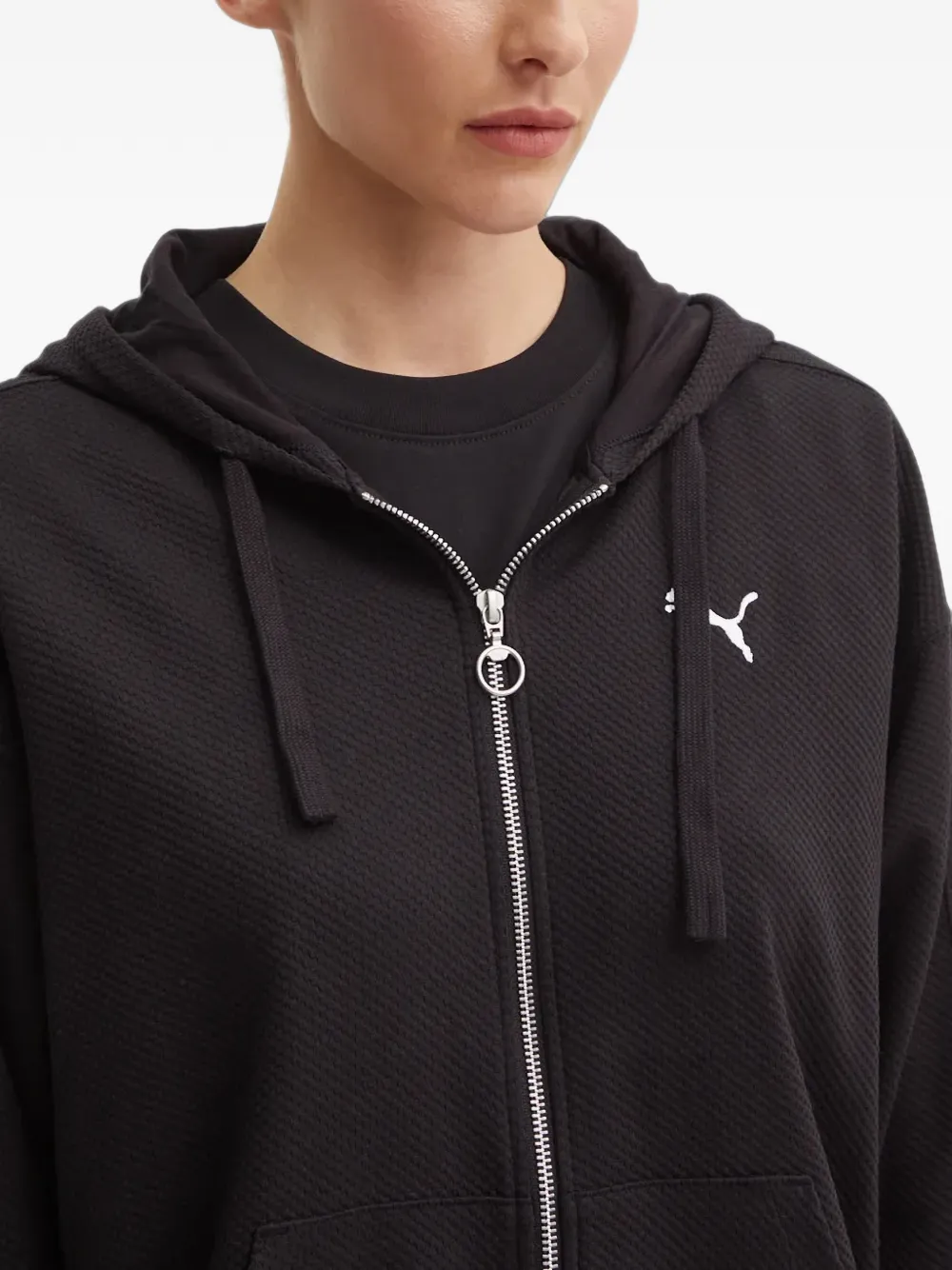 PUMA Hoodie met geborduurd logo Zwart