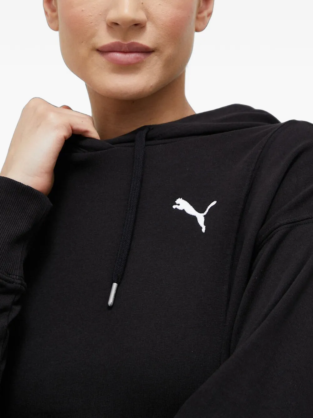 PUMA Hoodie met geborduurd logo Zwart