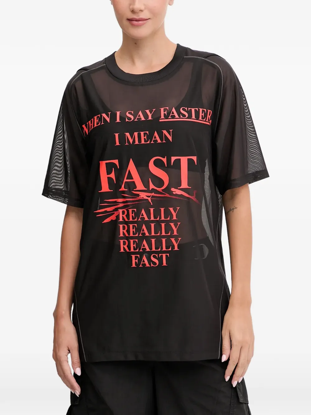 PUMA プリント メッシュ Tシャツ | ブラック | Image 1