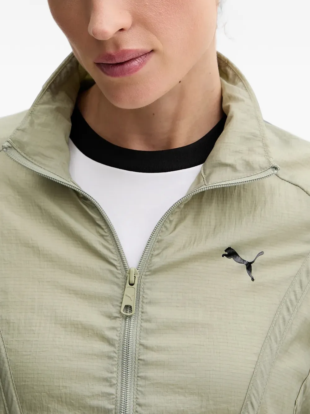 PUMA Dare To drawstring-hem panelled jacket Groen