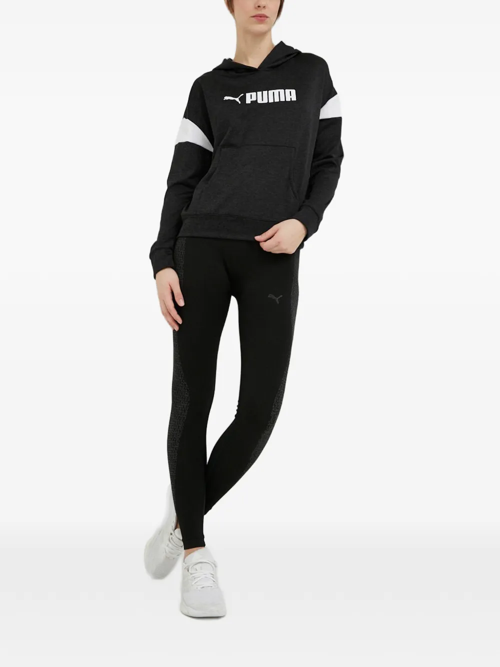 PUMA Hoodie met logoprint Zwart