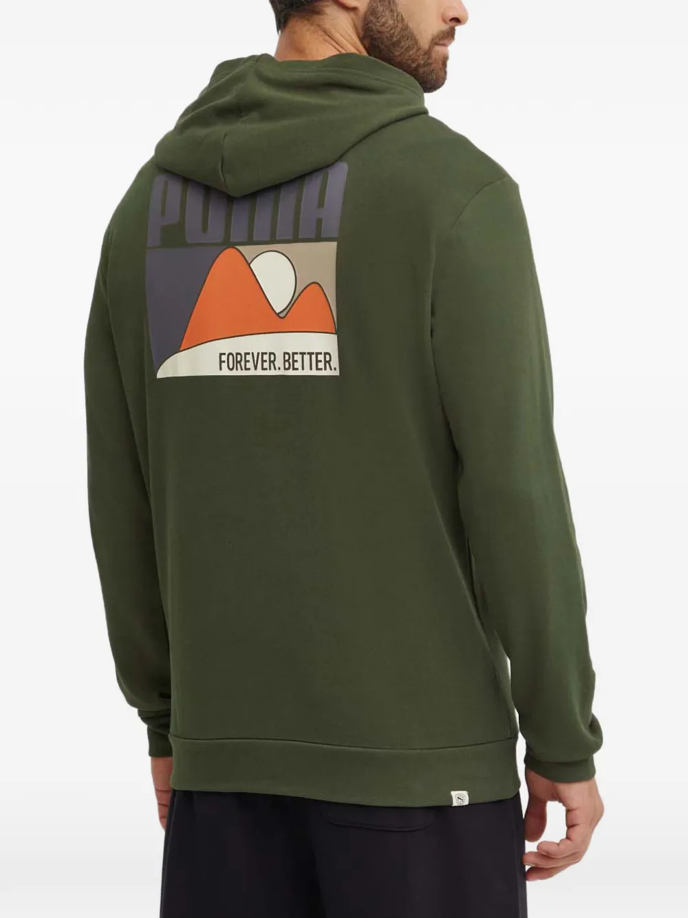 PUMA Hoodie met logoprint Groen