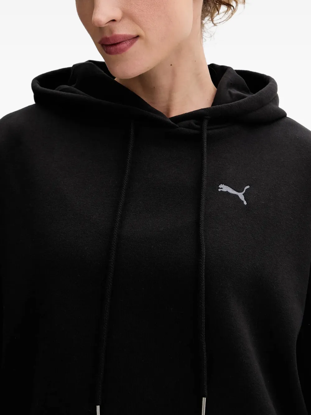 PUMA Hoodie met geborduurd logo Zwart