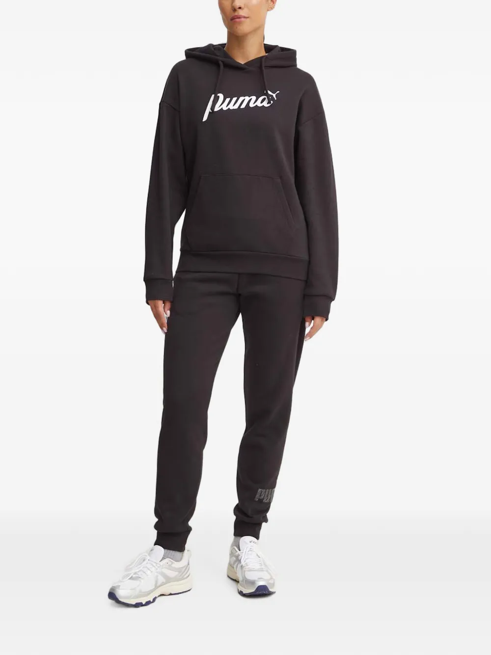 PUMA Hoodie met logoprint Zwart