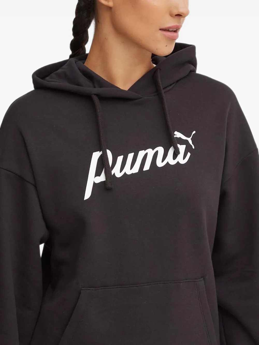 PUMA Hoodie met logoprint Zwart