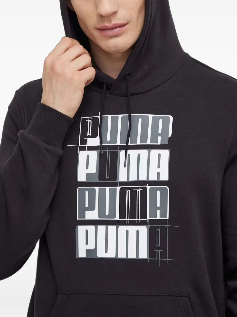 PUMA Hoodie met logoprint Zwart