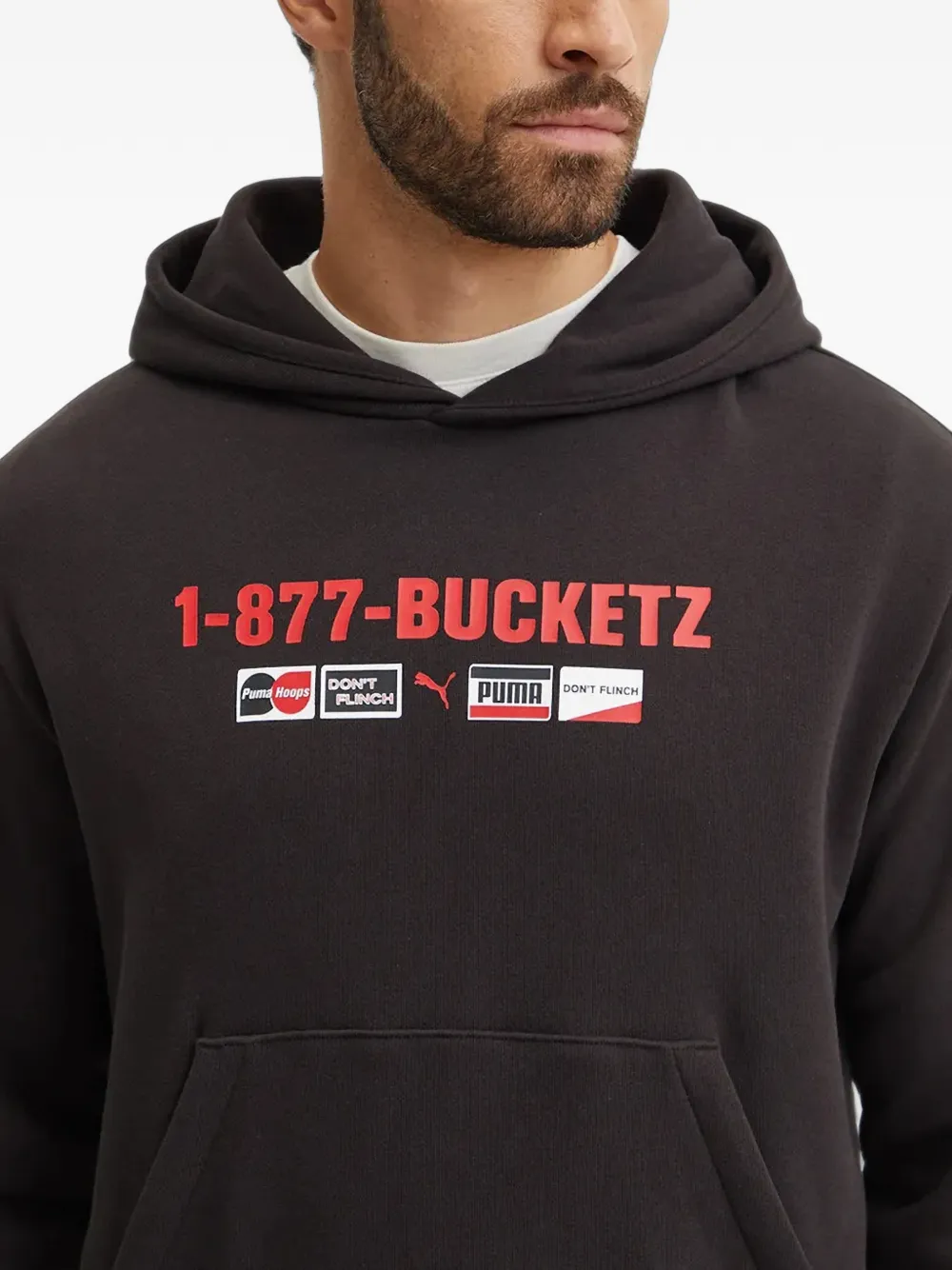 PUMA Hoodie met print Zwart