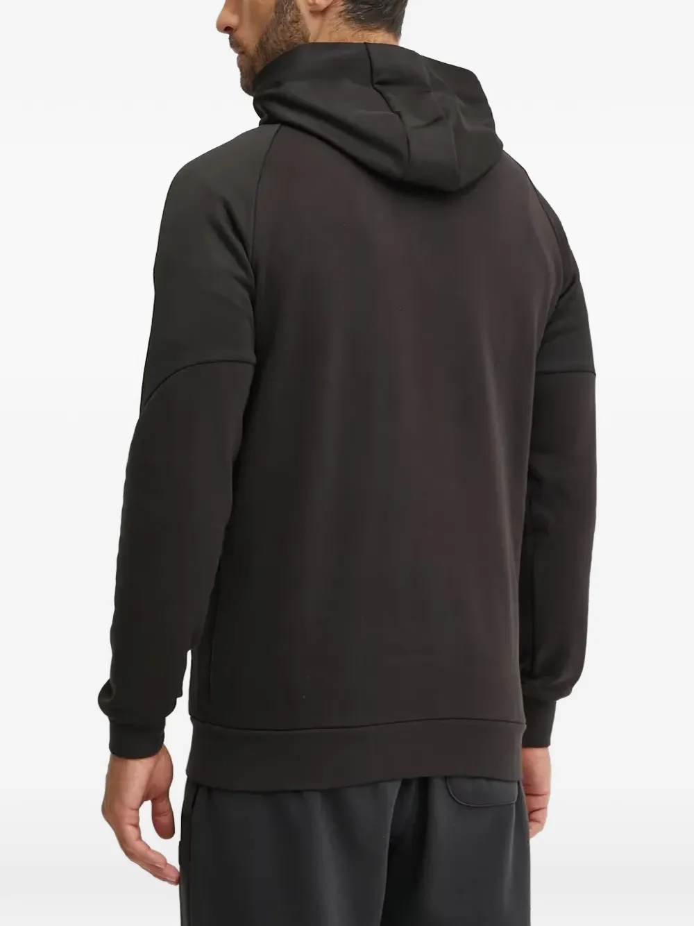 PUMA Tech raglan-sleeve logo-print hoodie Zwart