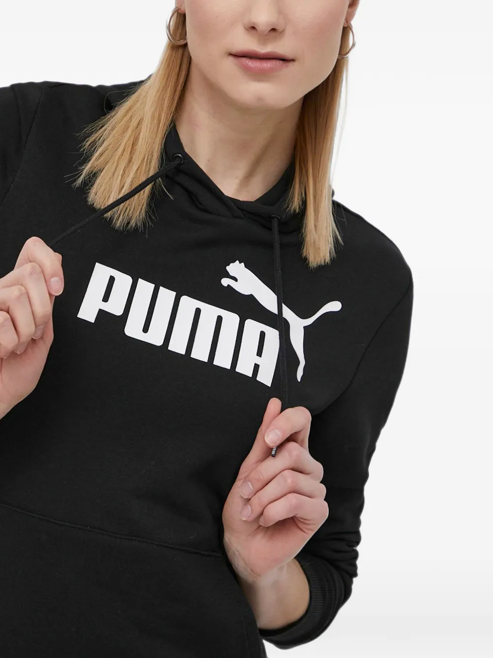 PUMA Hoodie met logoprint Zwart
