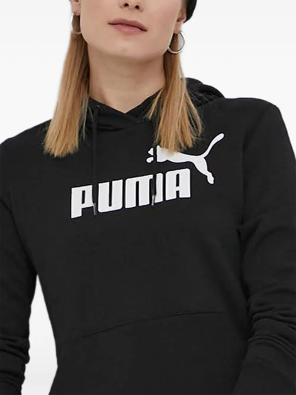 PUMA Hoodie met logoprint Zwart