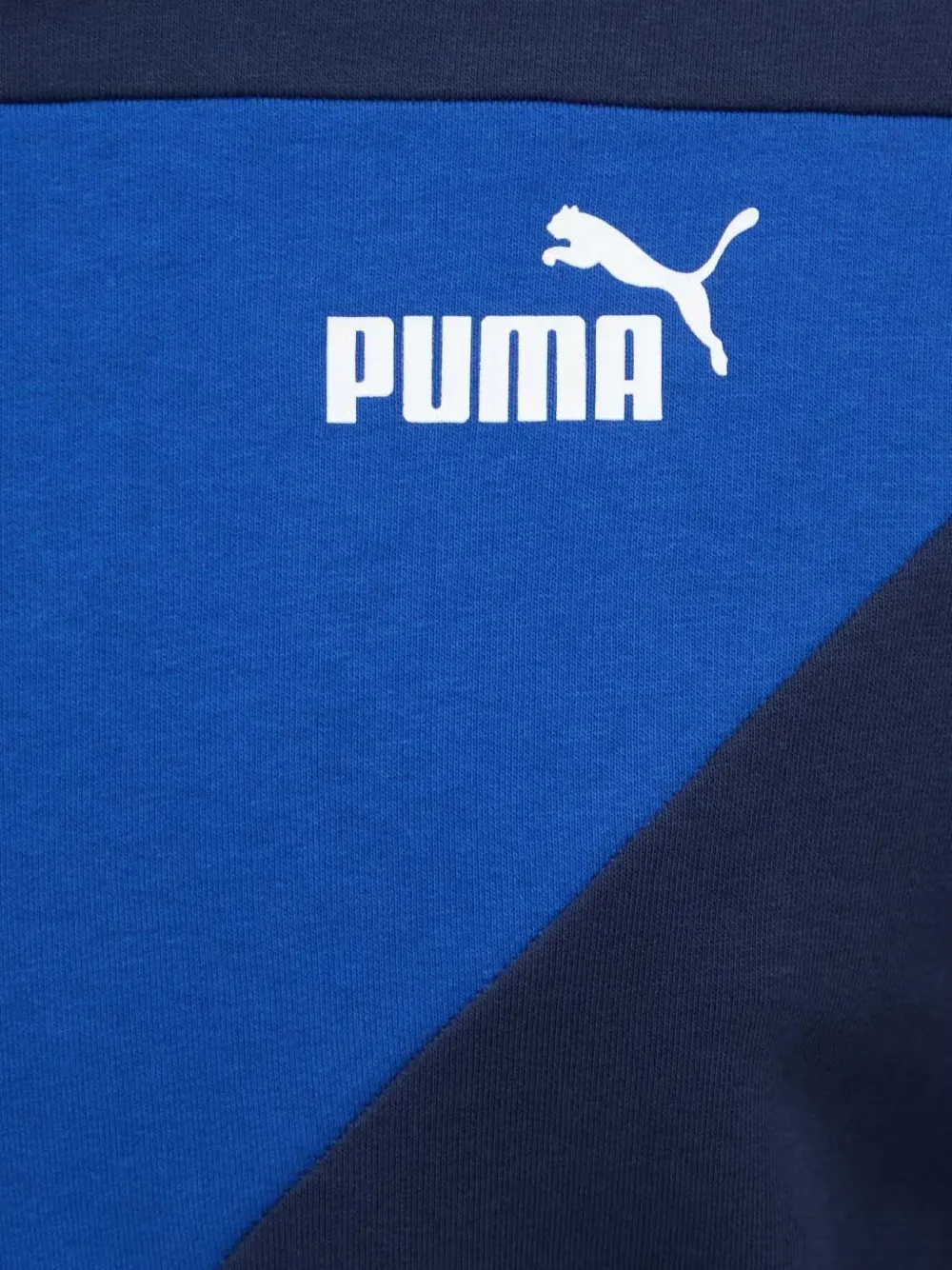 PUMA Power logo-print colour-block hoodie Blauw