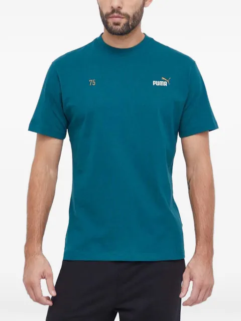 PUMA logo-embroidered graphic-print T-shirt