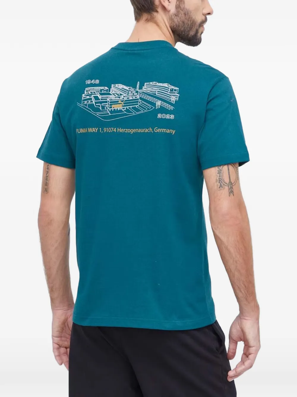 PUMA T-shirt met geborduurd logo Blauw