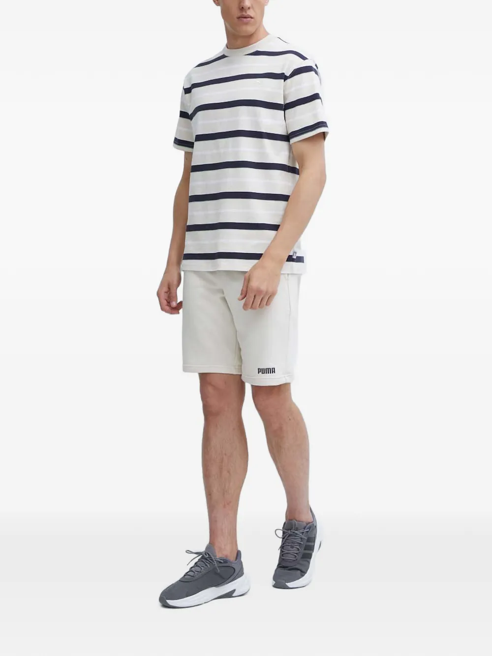 PUMA MMQ striped T-shirt Beige
