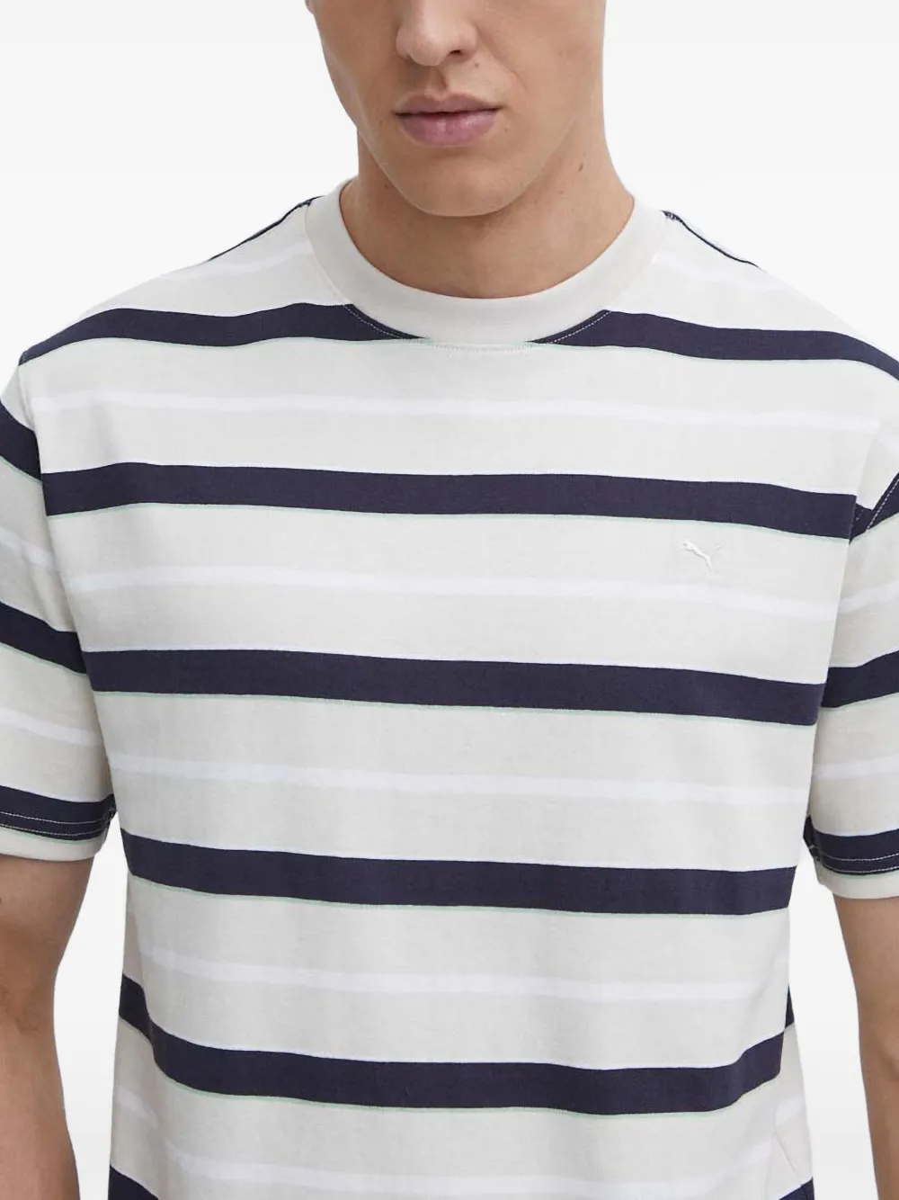 PUMA MMQ striped T-shirt Beige