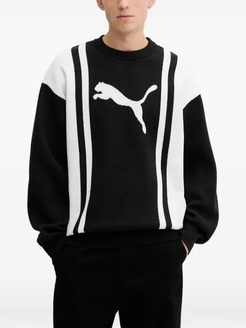 PUMA logo-motif colour-block sweater