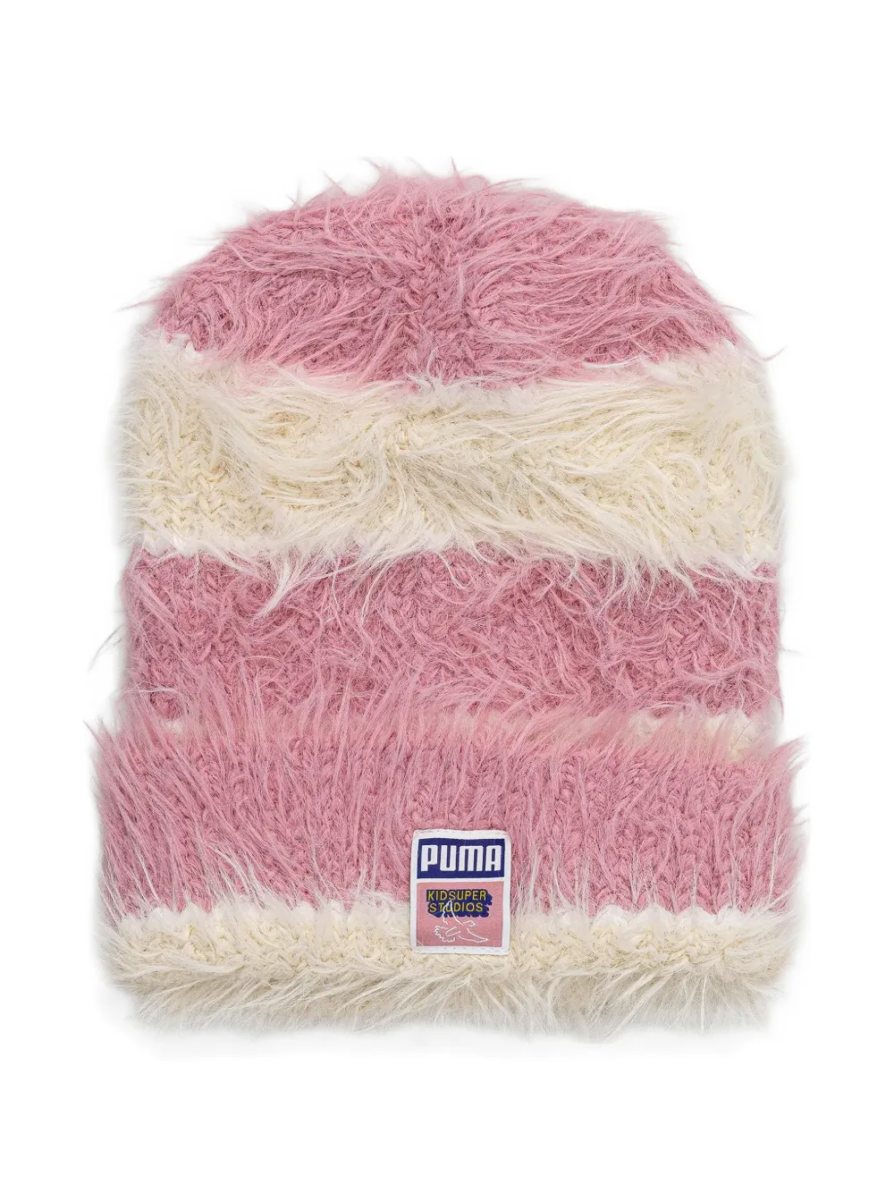 PUMA x Kidsuper striped brushed-knit beanie hat - Rosa