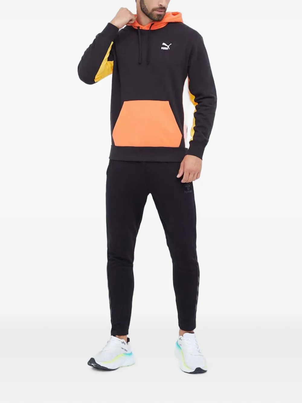 PUMA Hoodie met colourblocking en logo-print Zwart