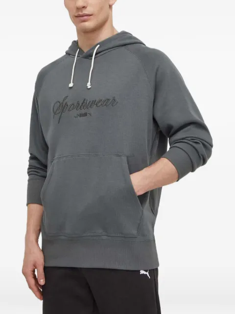 PUMA logo-embroidered drawstring hoodie