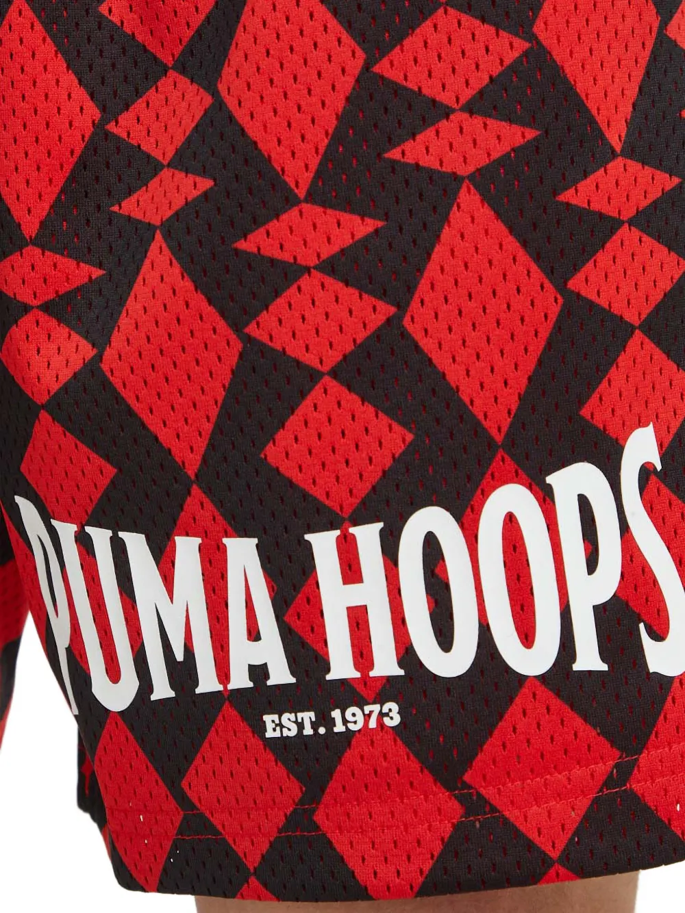 PUMA Hoops trainingsshorts met diamantprint Rood