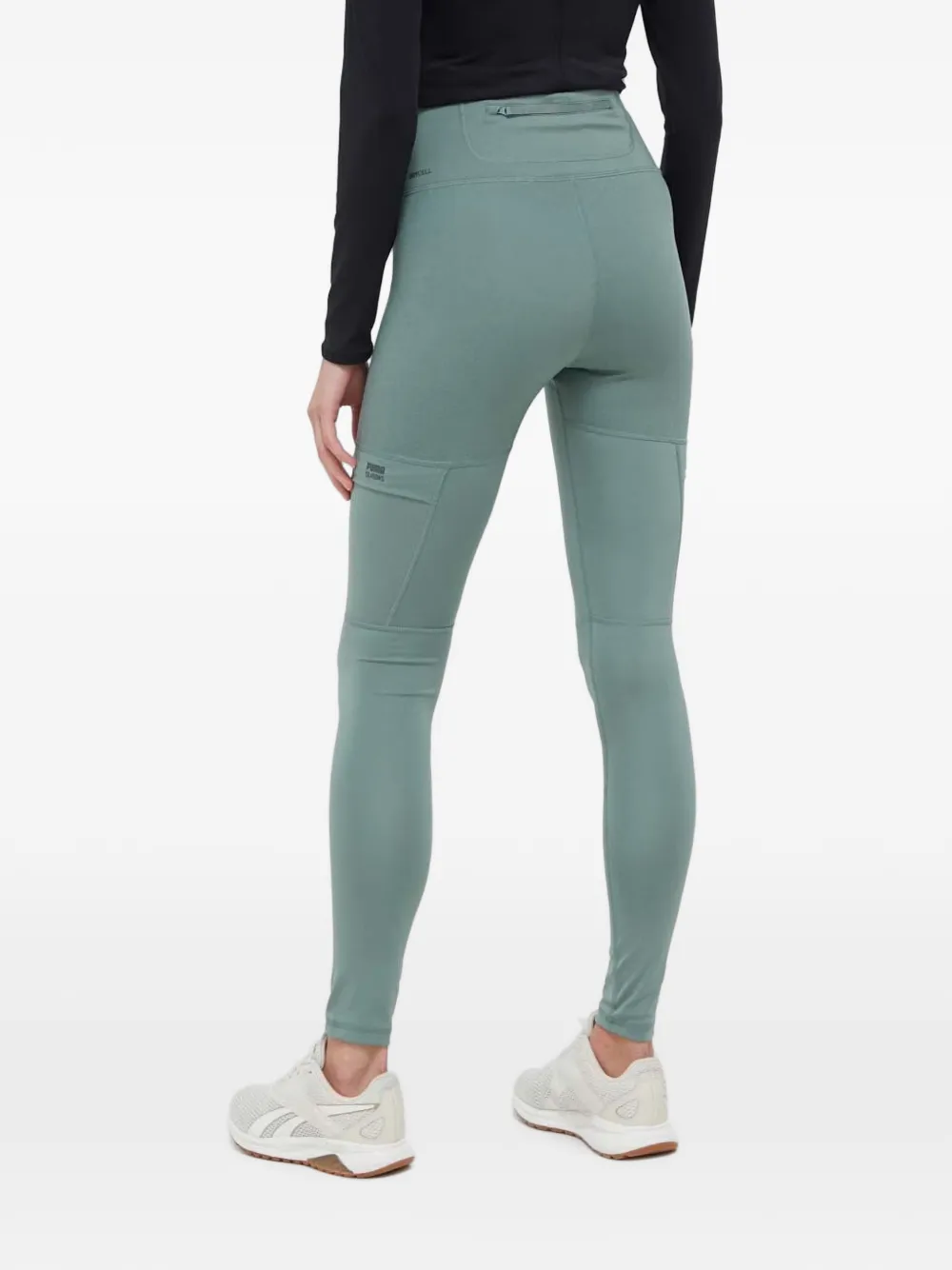 PUMA Legging met logo-print en vlakken Groen