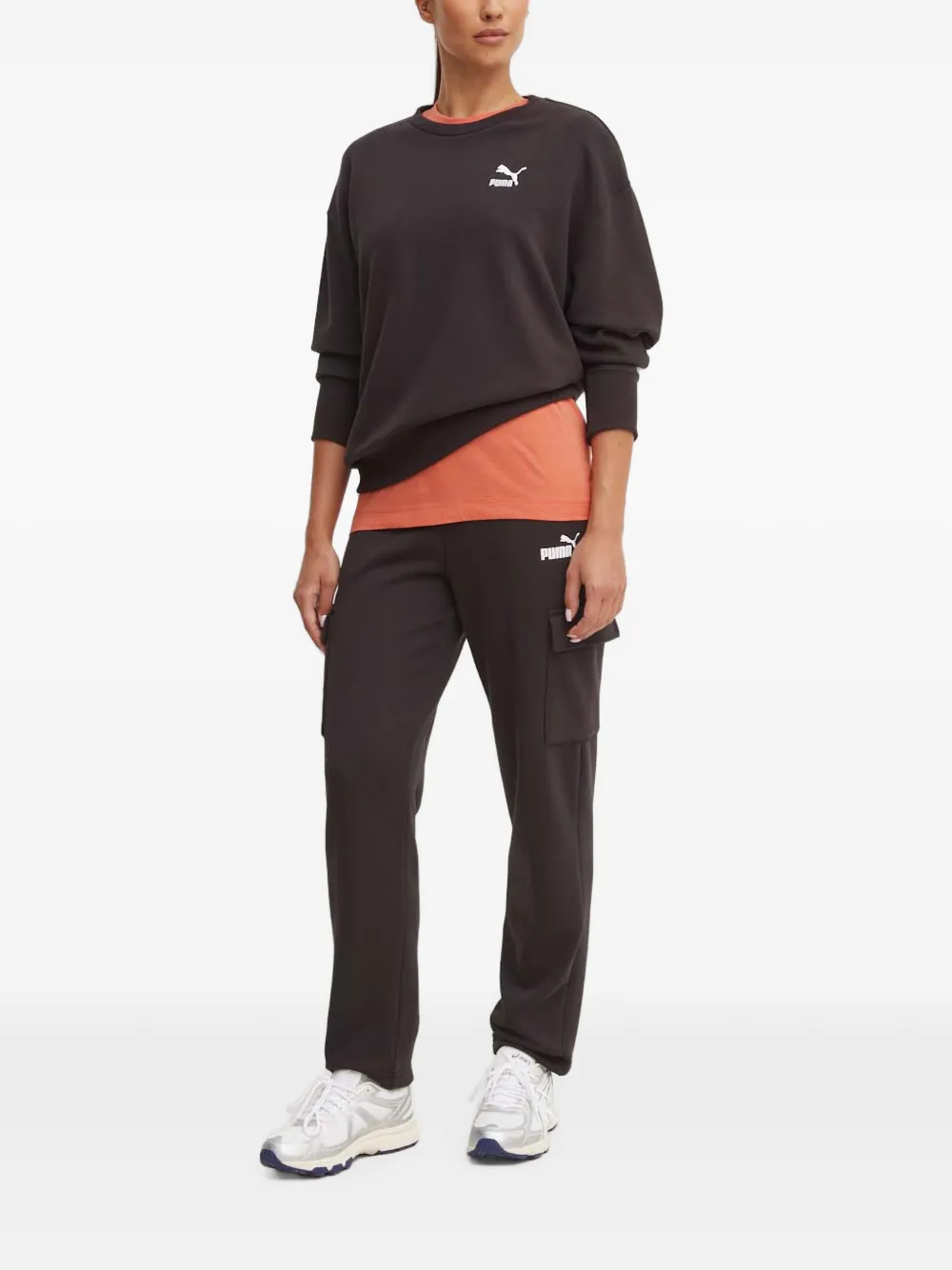 PUMA Cargo broek met logoprint Zwart