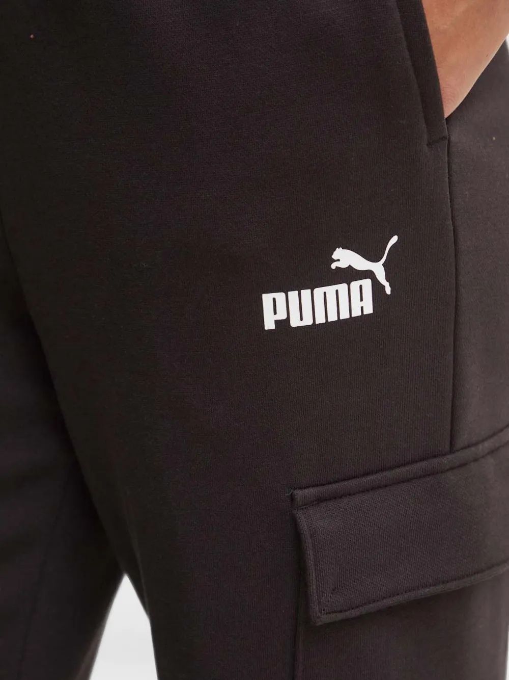 PUMA Cargo broek met logoprint Zwart