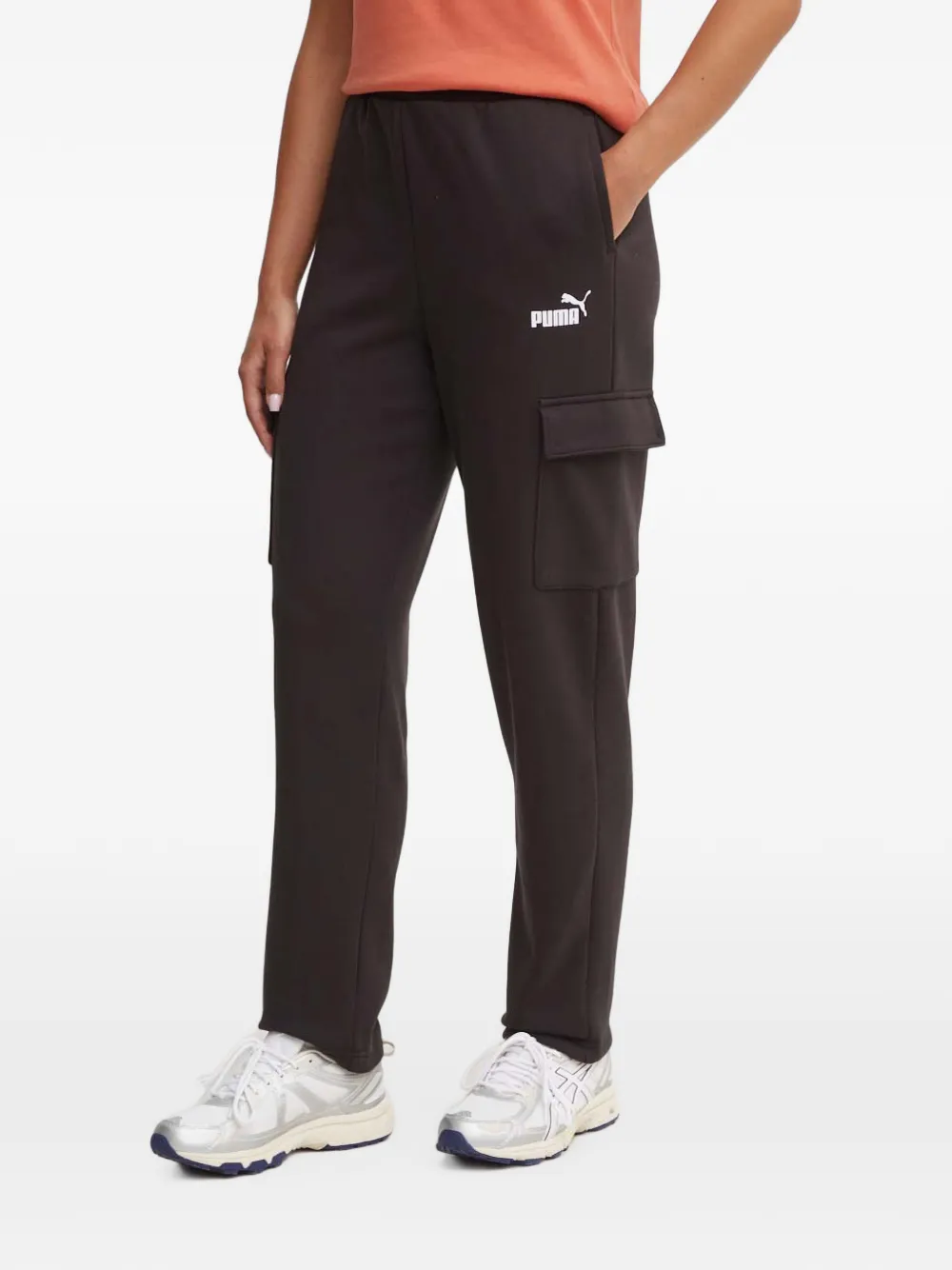 Puma Logo-print Cargo Pants In Black