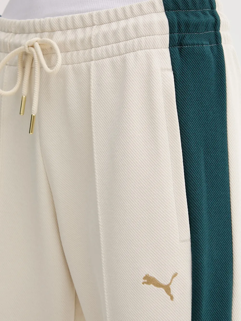 PUMA Broek met geborduurd logo Wit