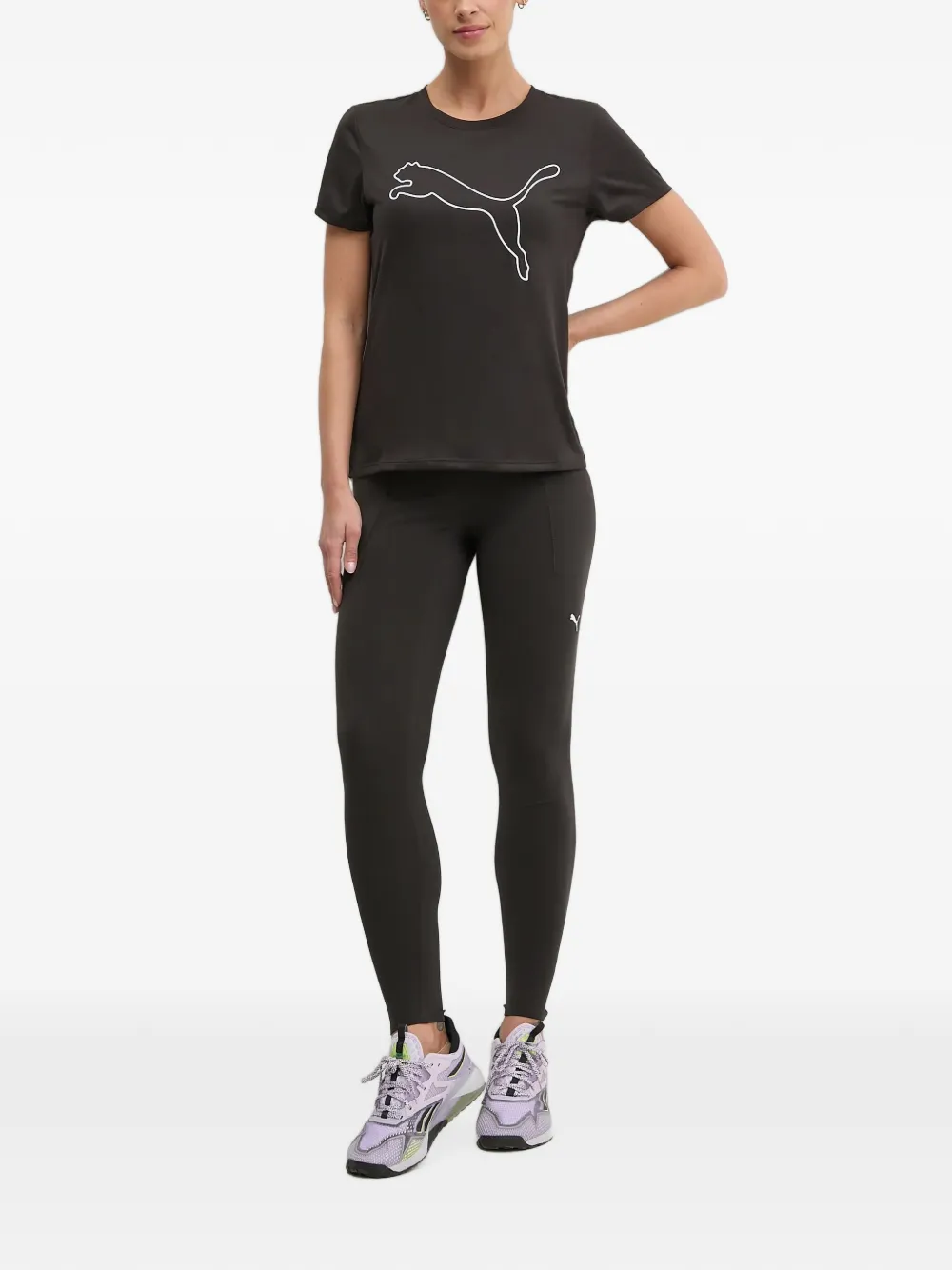 PUMA Legging met logoprint Zwart