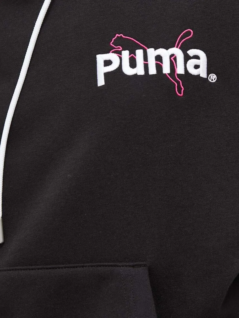 PUMA Hoodie met geborduurd logo Zwart