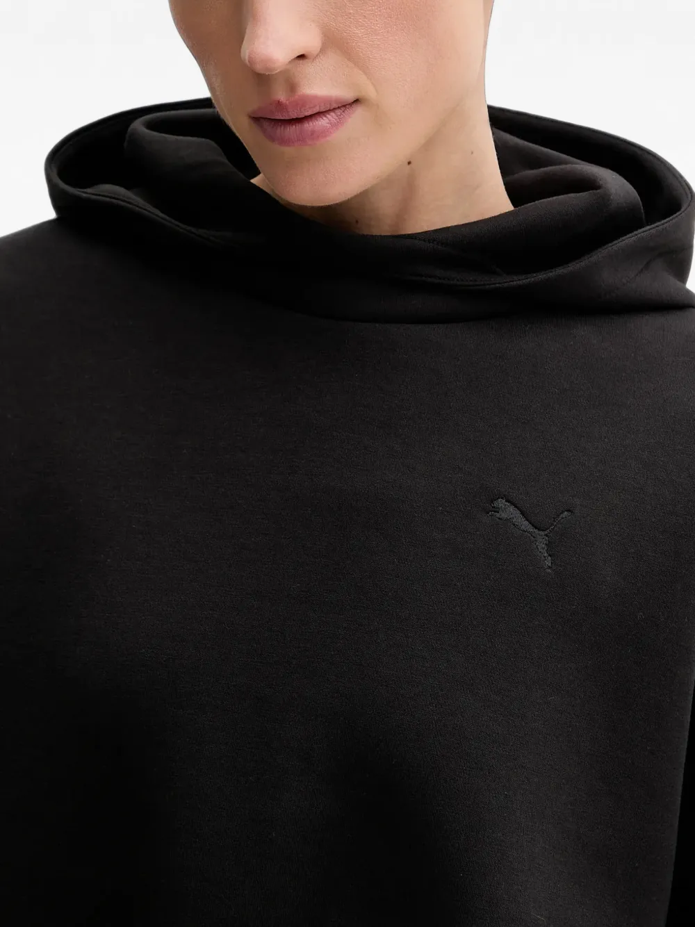 PUMA Hoodie met geborduurd logo Zwart