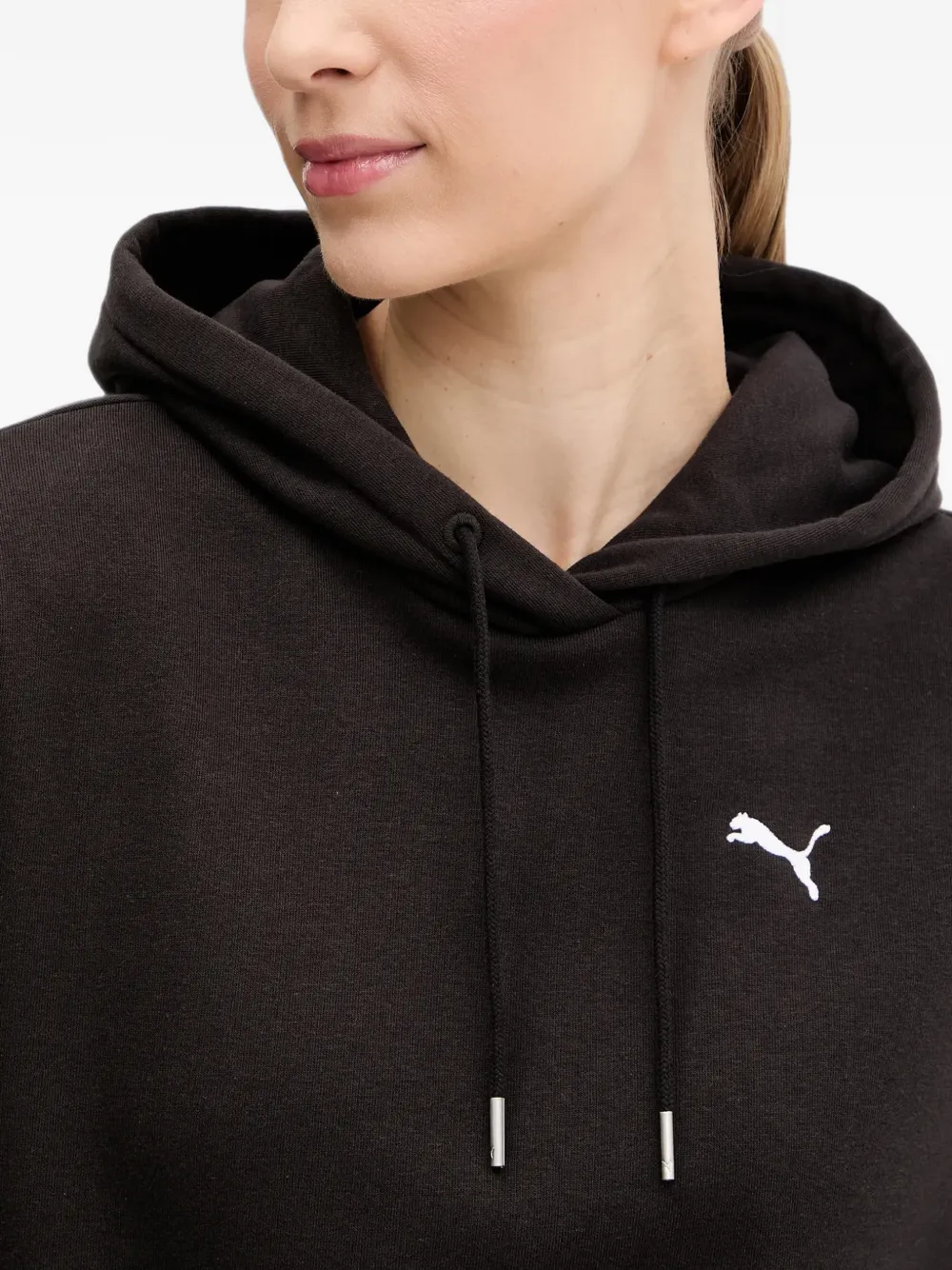 PUMA Hoodie met geborduurd logo Zwart